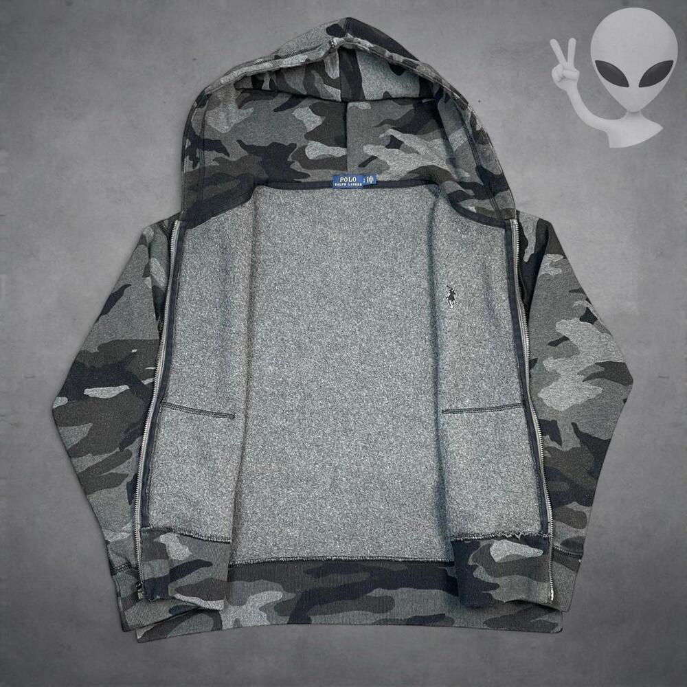 Polo Ralph Lauren Women's Small Black Camo Full Zip Hoodie - Picture 3 of 6